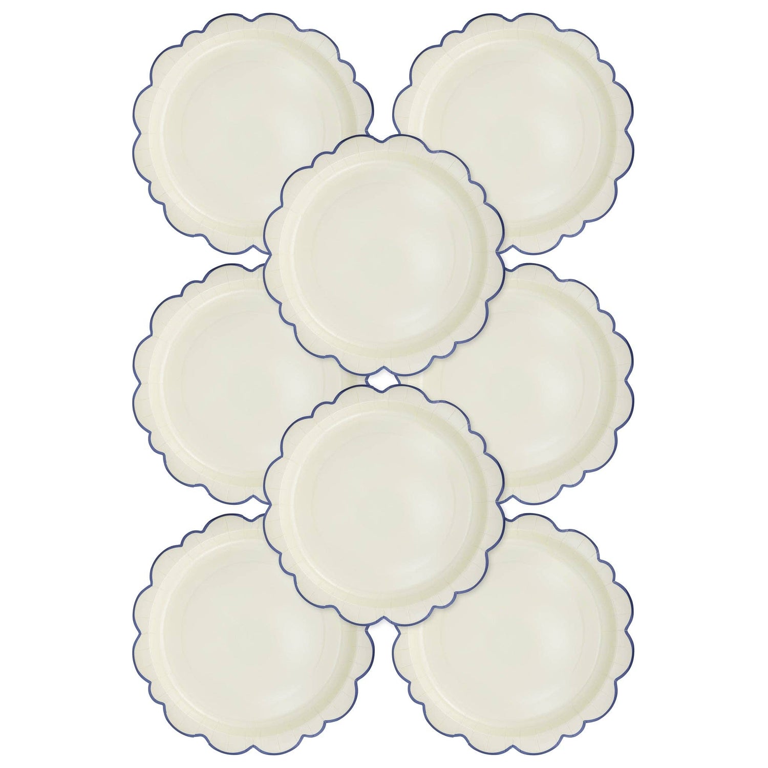 Pembroke Cream with Blue Edge Paper Plate