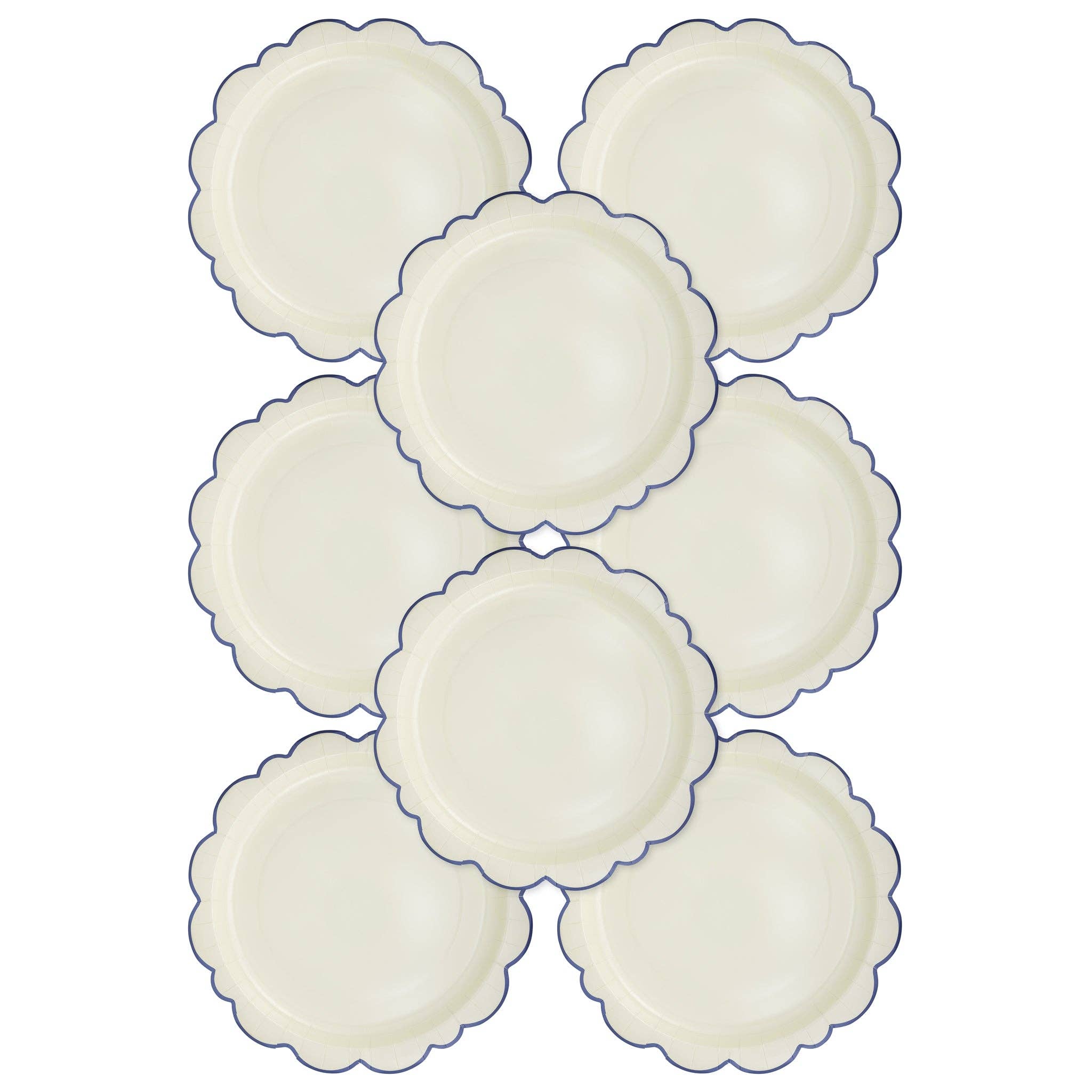 Pembroke Cream with Blue Edge Paper Plate