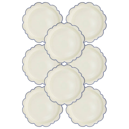 Pembroke Cream with Blue Edge Paper Plate