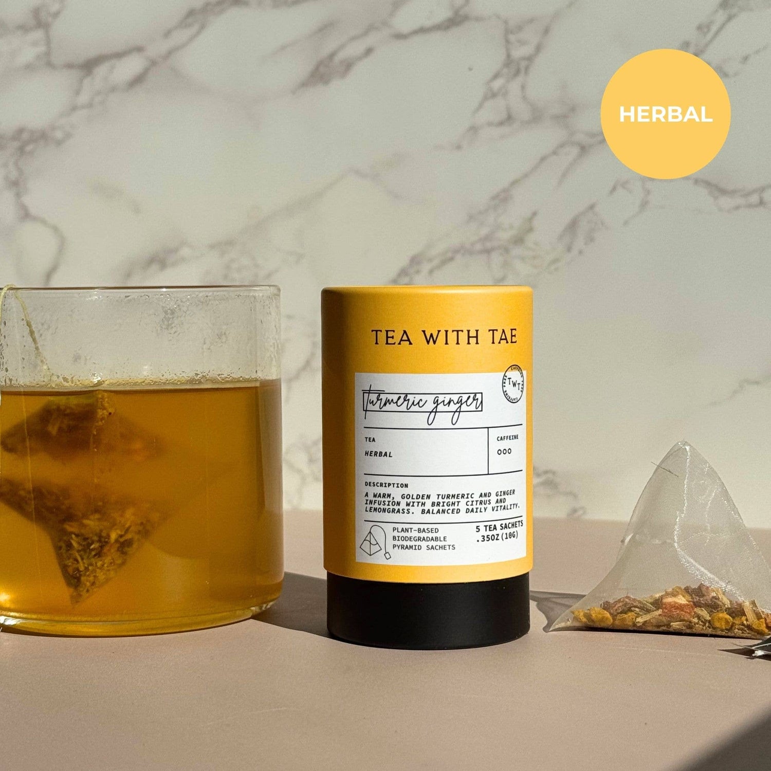 Turmeric Ginger Mini Tea Tube Gift (5 tea bags)