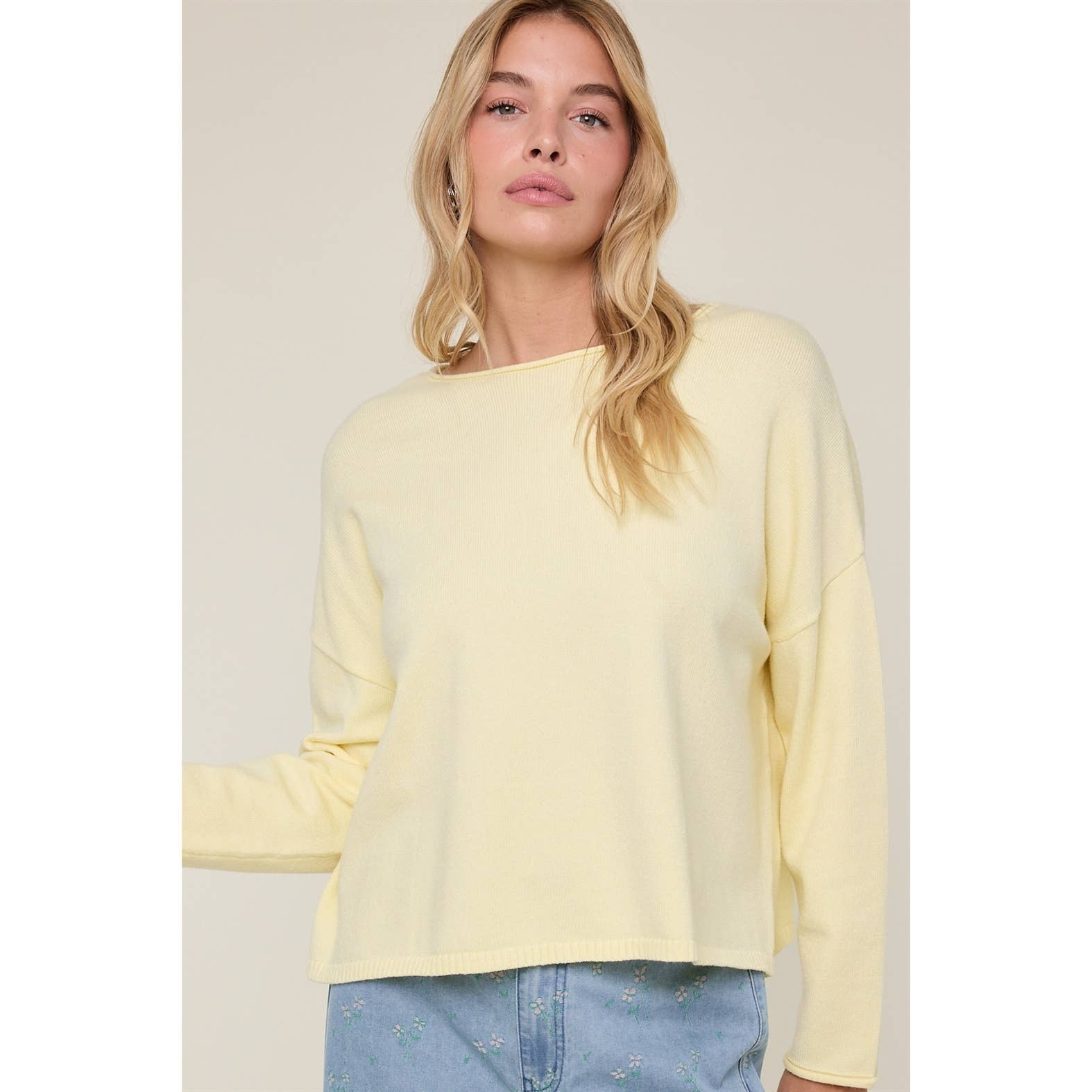 Boat Neck Lightweight Sweater