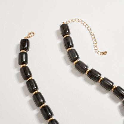 Gold Seashell Pendant Beaded Necklace