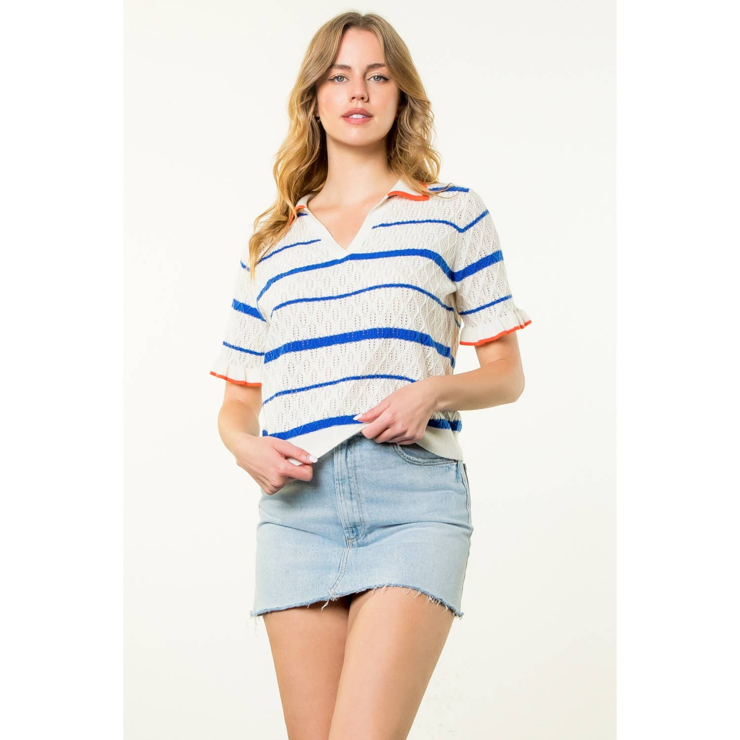 Short Sleeve Textured Knit Top