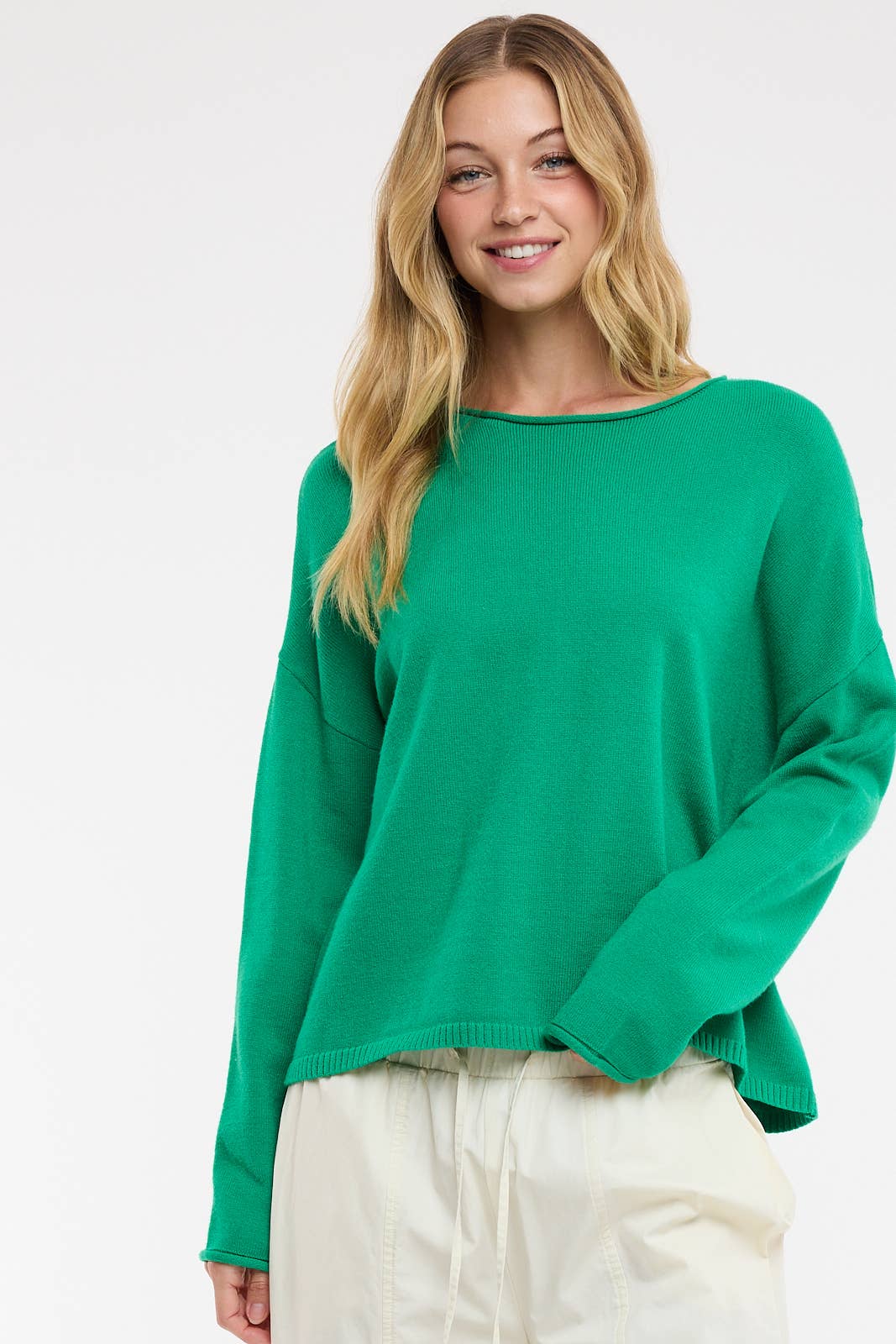 Boat Neck Lightweight Sweater