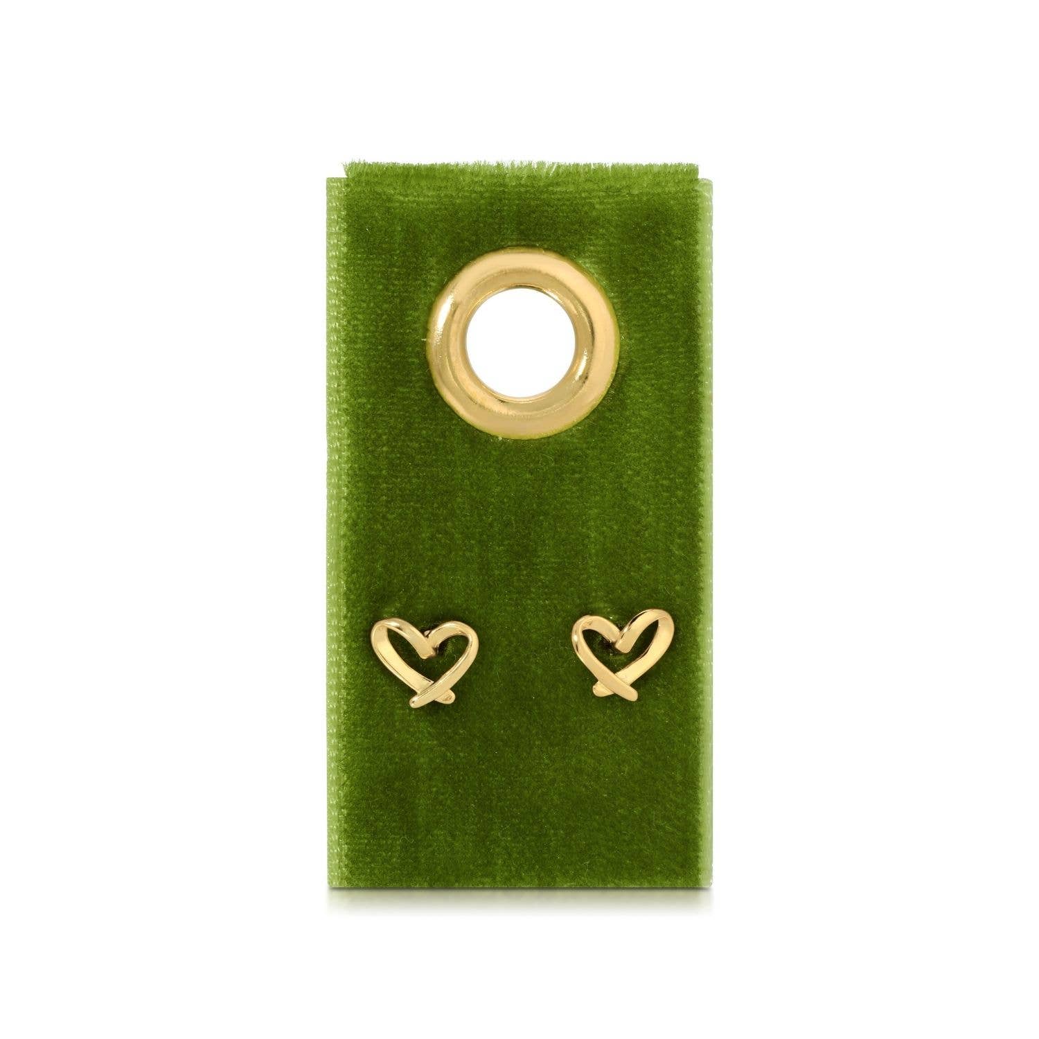 Free Form Heart Studs on Velvet Gift Tag