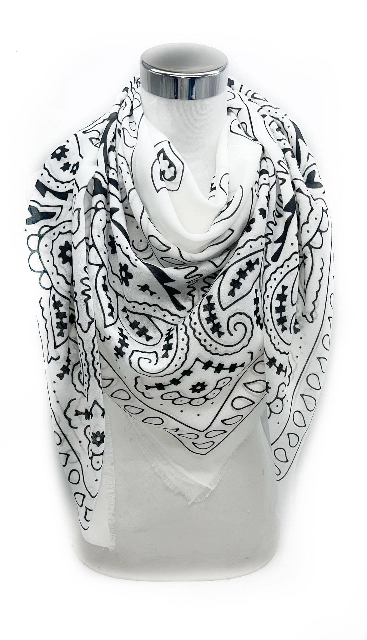 Large Square Scarf with Bandana Pattern