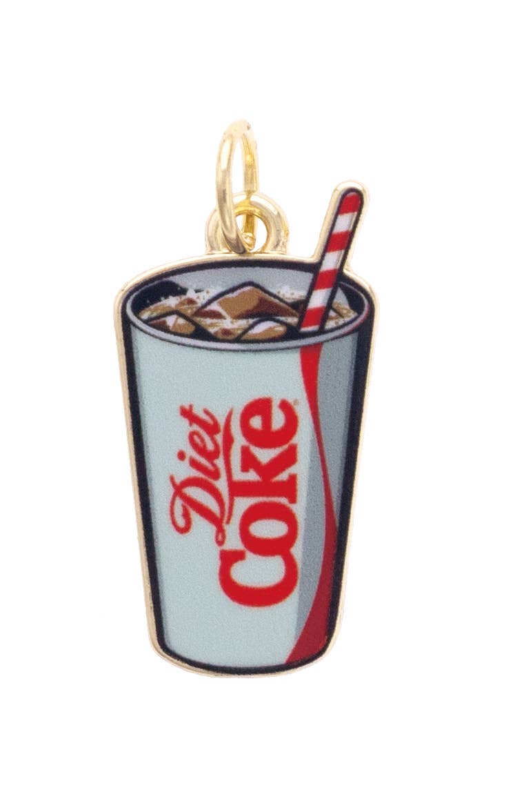Diet Coke Fountain Drink Charm in Grey &amp; Red