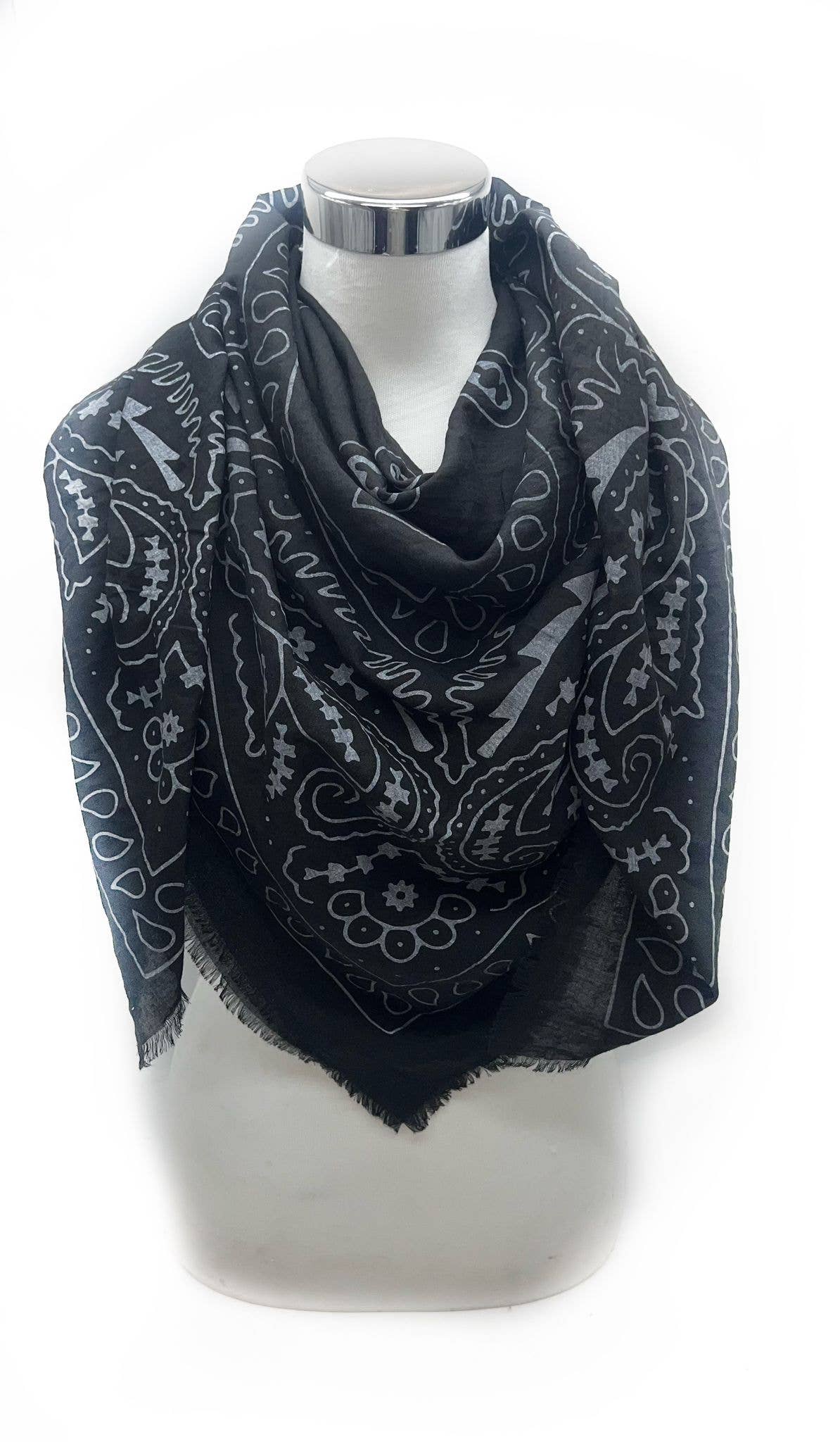 Large Square Scarf with Bandana Pattern