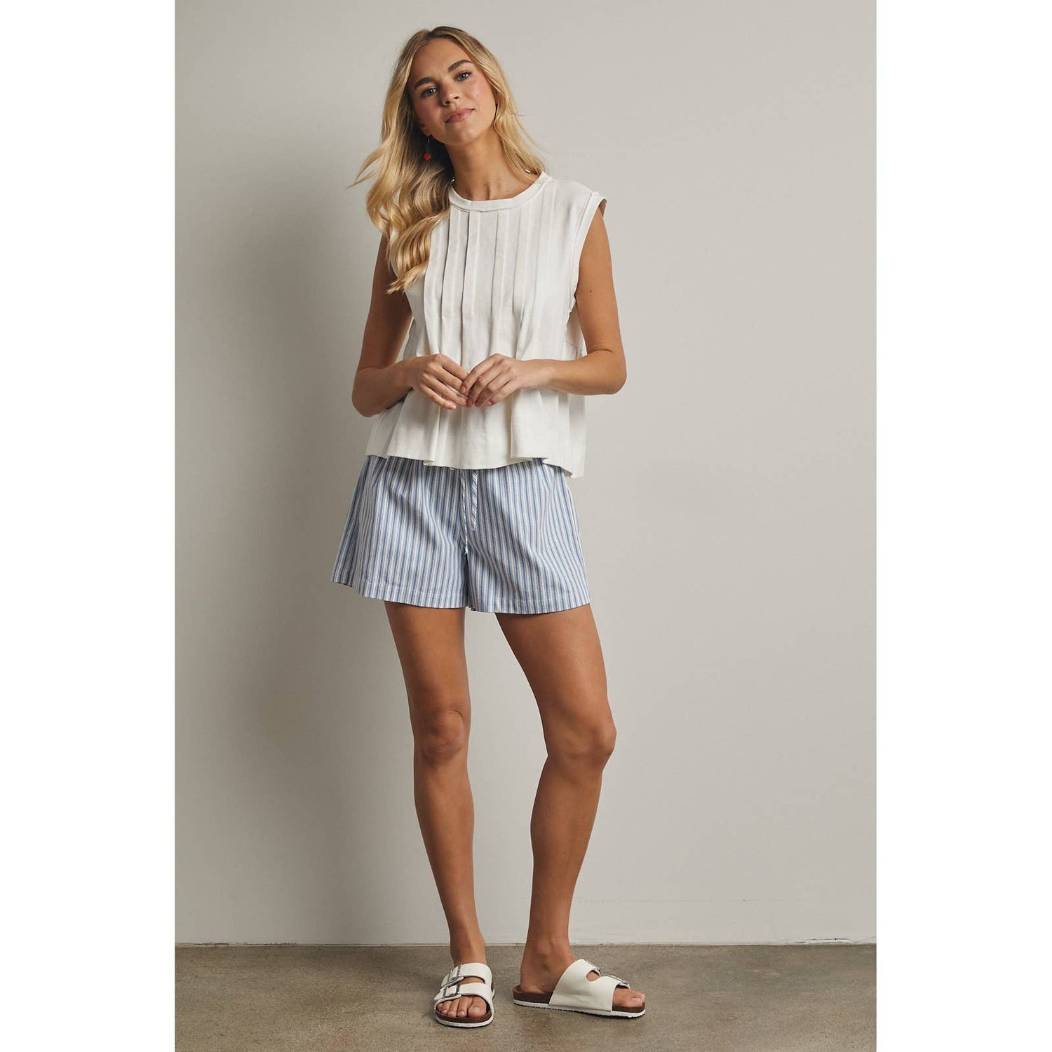 Striped Shorts with Drawstring