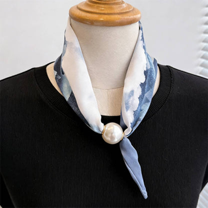 Pearl Magnetic Skinny Silk Neck Scarf