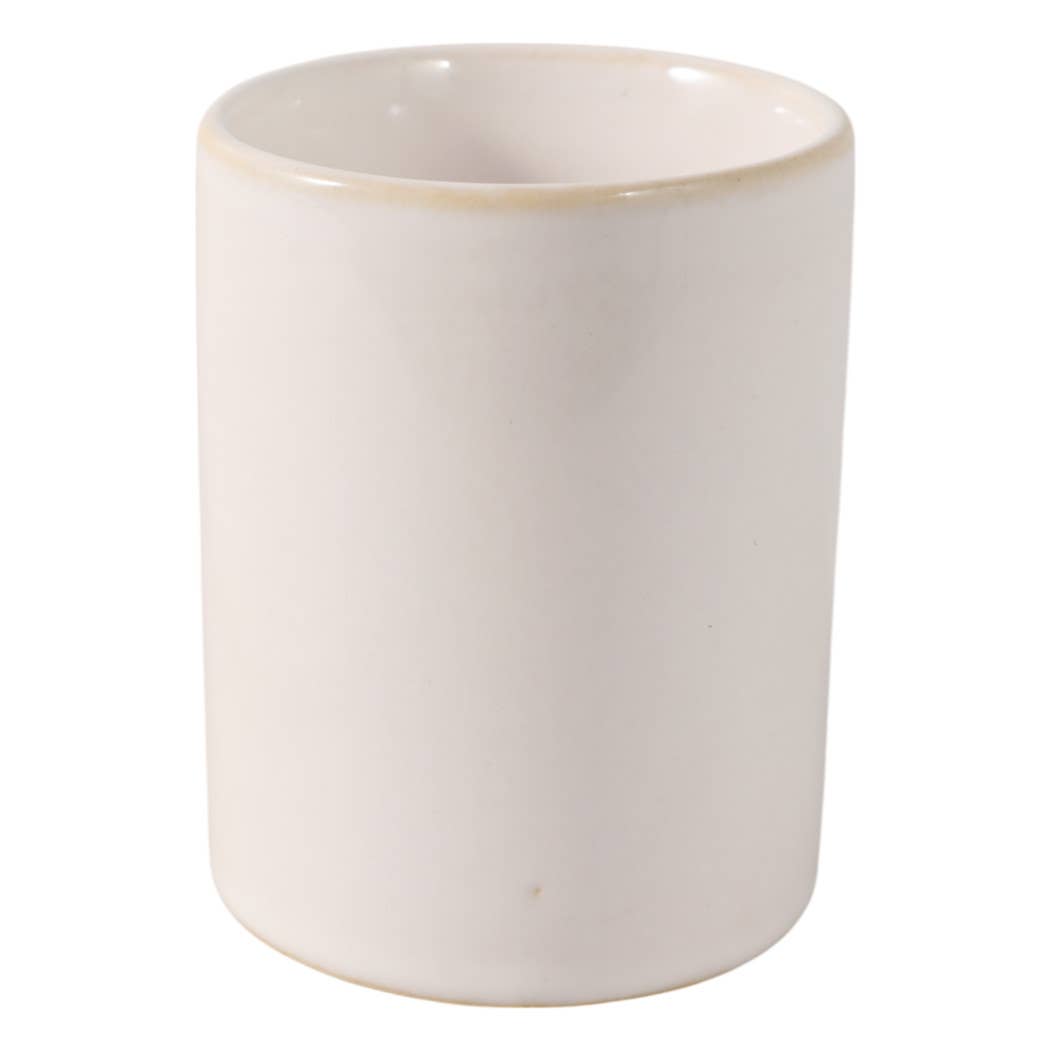 Ivory Ceramic Flower Applique Pencil Cup