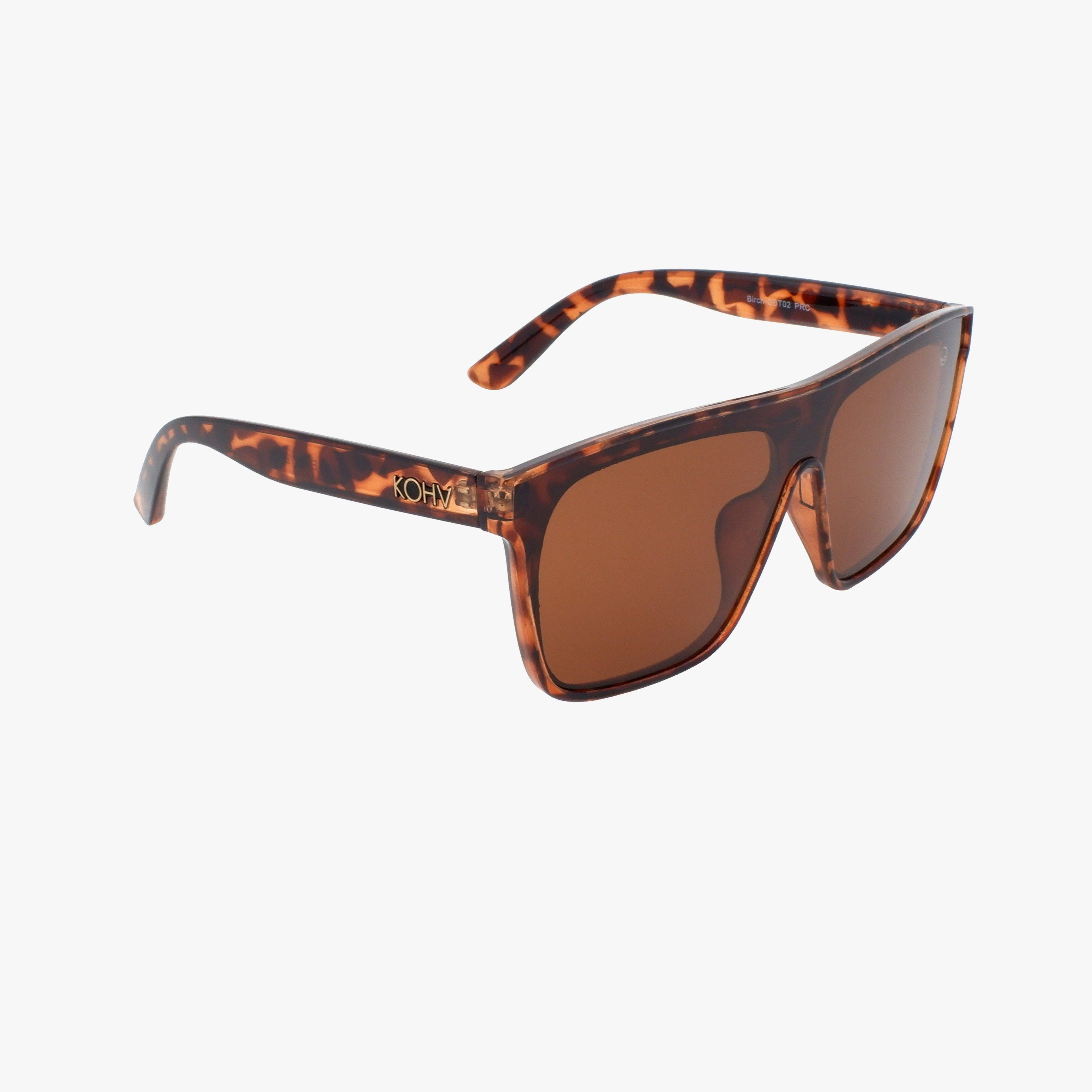 Birch Tortoise Polarized Oversized Shield Fashion Sunglasses