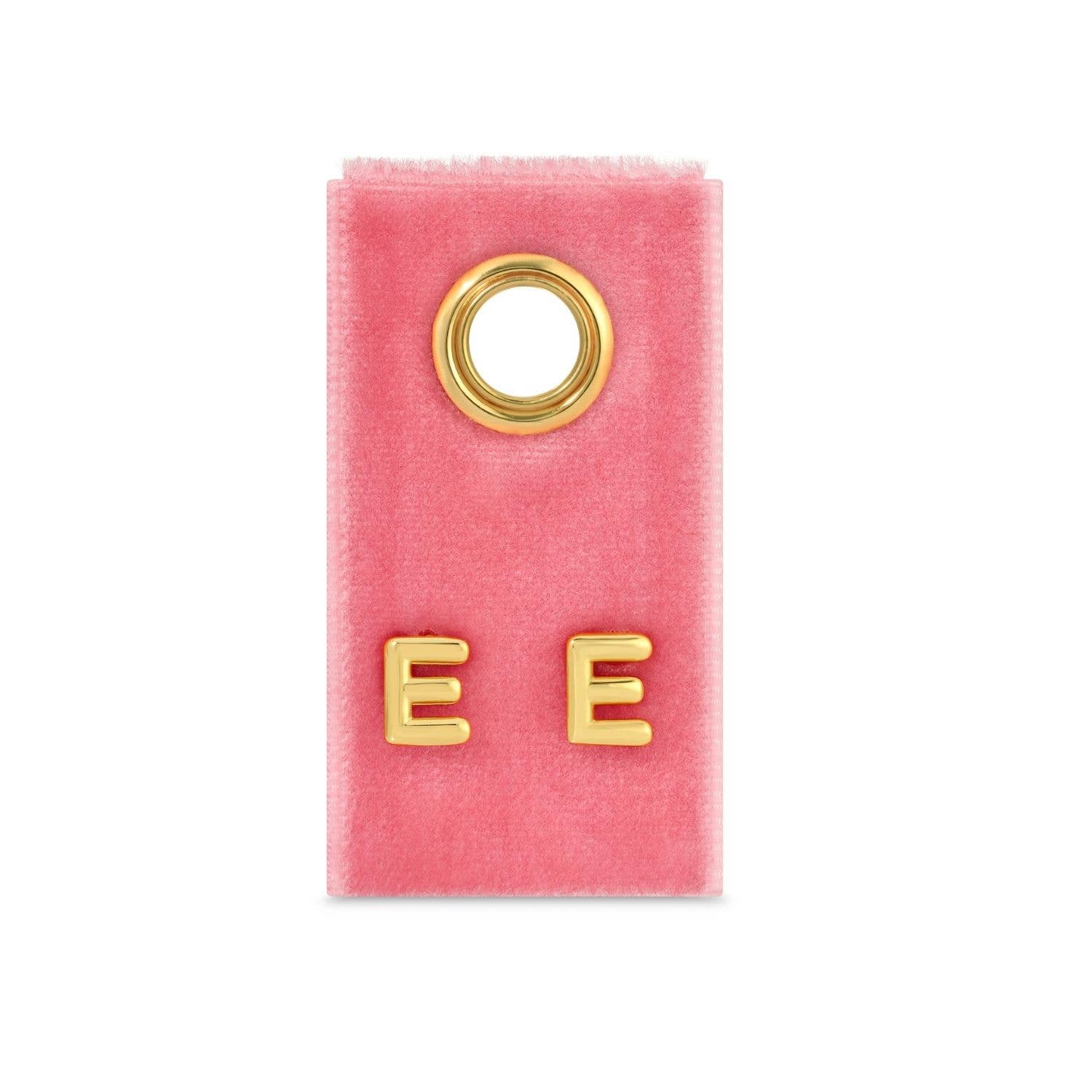 Initial Stud Earrings on Velvet