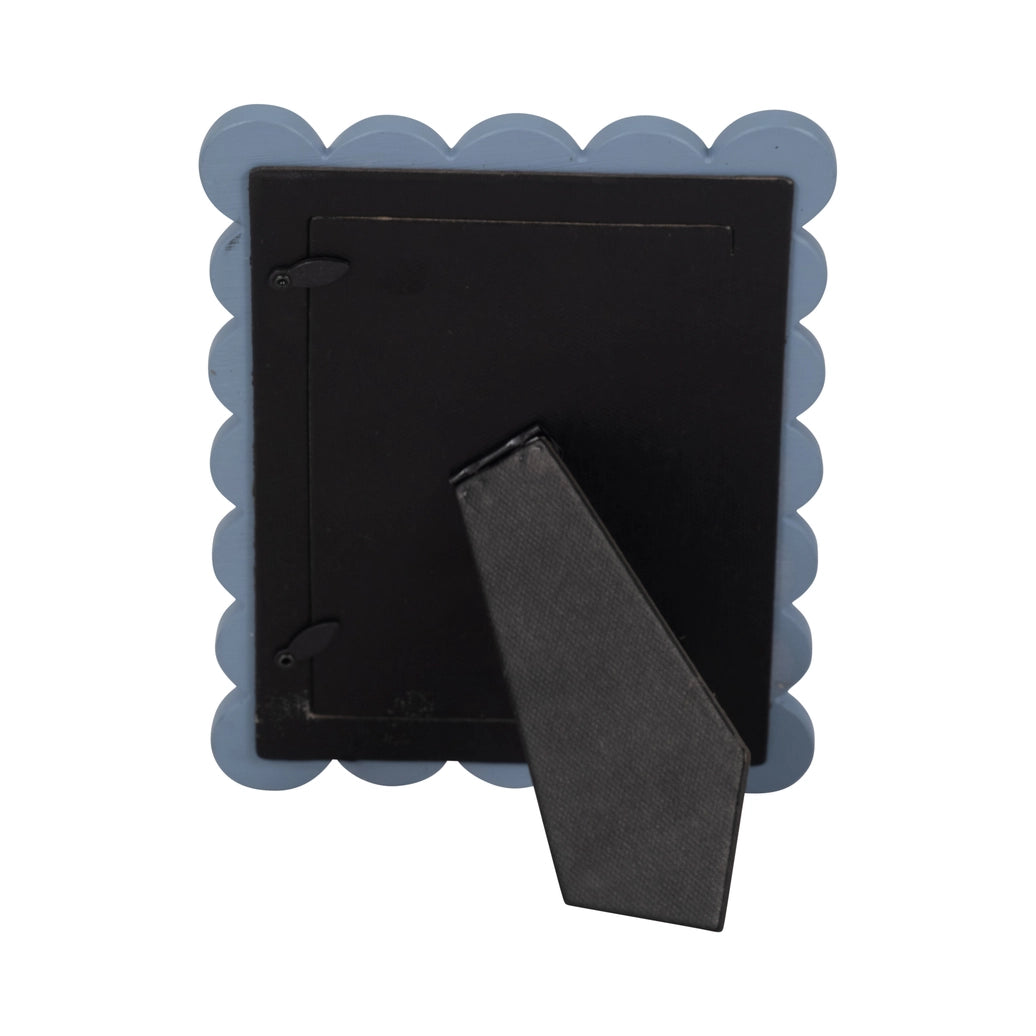 Photo Frame - Blue Resin/Glass Scallop Edge, 4x6 in.