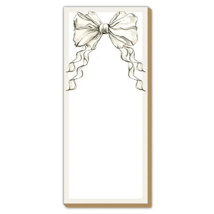 Handpainted Creme Colored Bow Luxe Skinny Pad