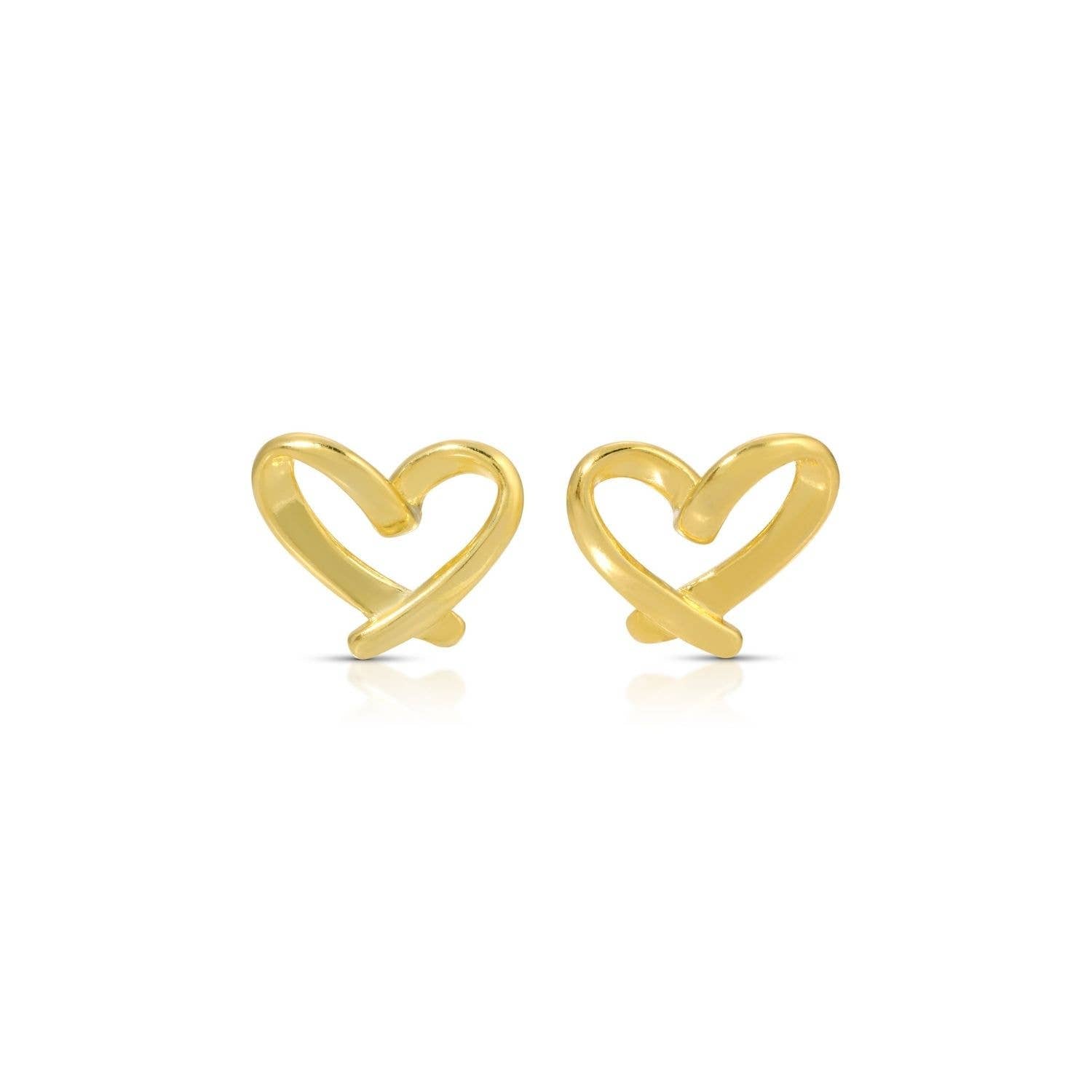 Free Form Heart Studs on Velvet Gift Tag