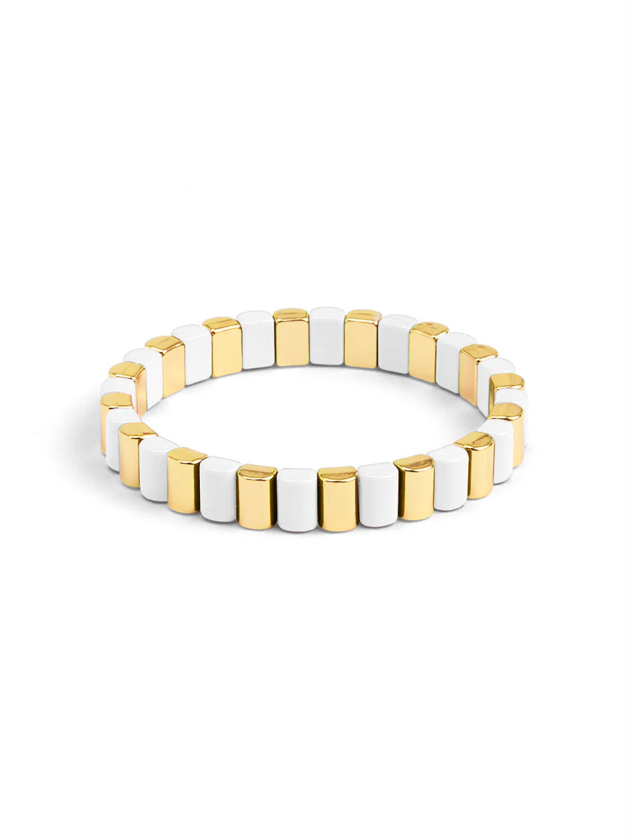 Enamel Tile Stretch Bracelet Jewelry
