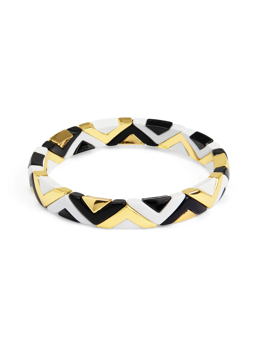 Enamel Chevron Stretch Bracelet Jewelry