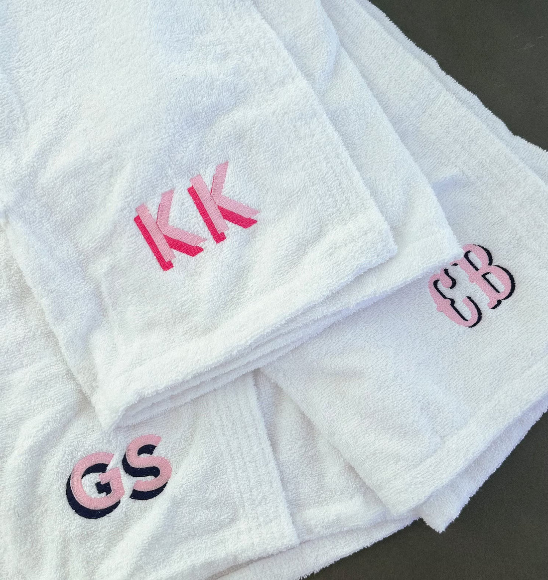 Custom sorority bath towel wrap with colorful embroidery
