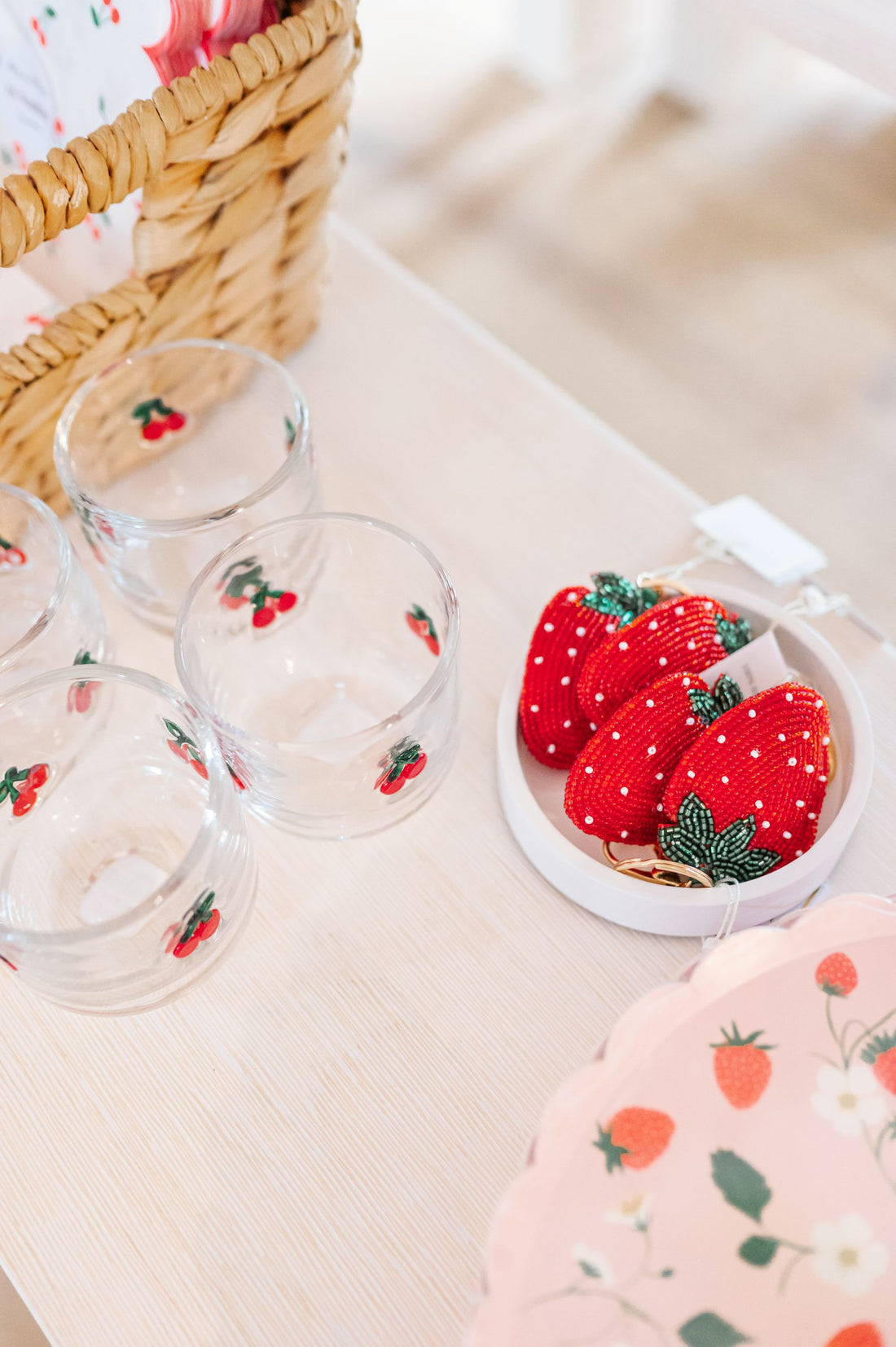 Drinking Glass with Embedded Fruit