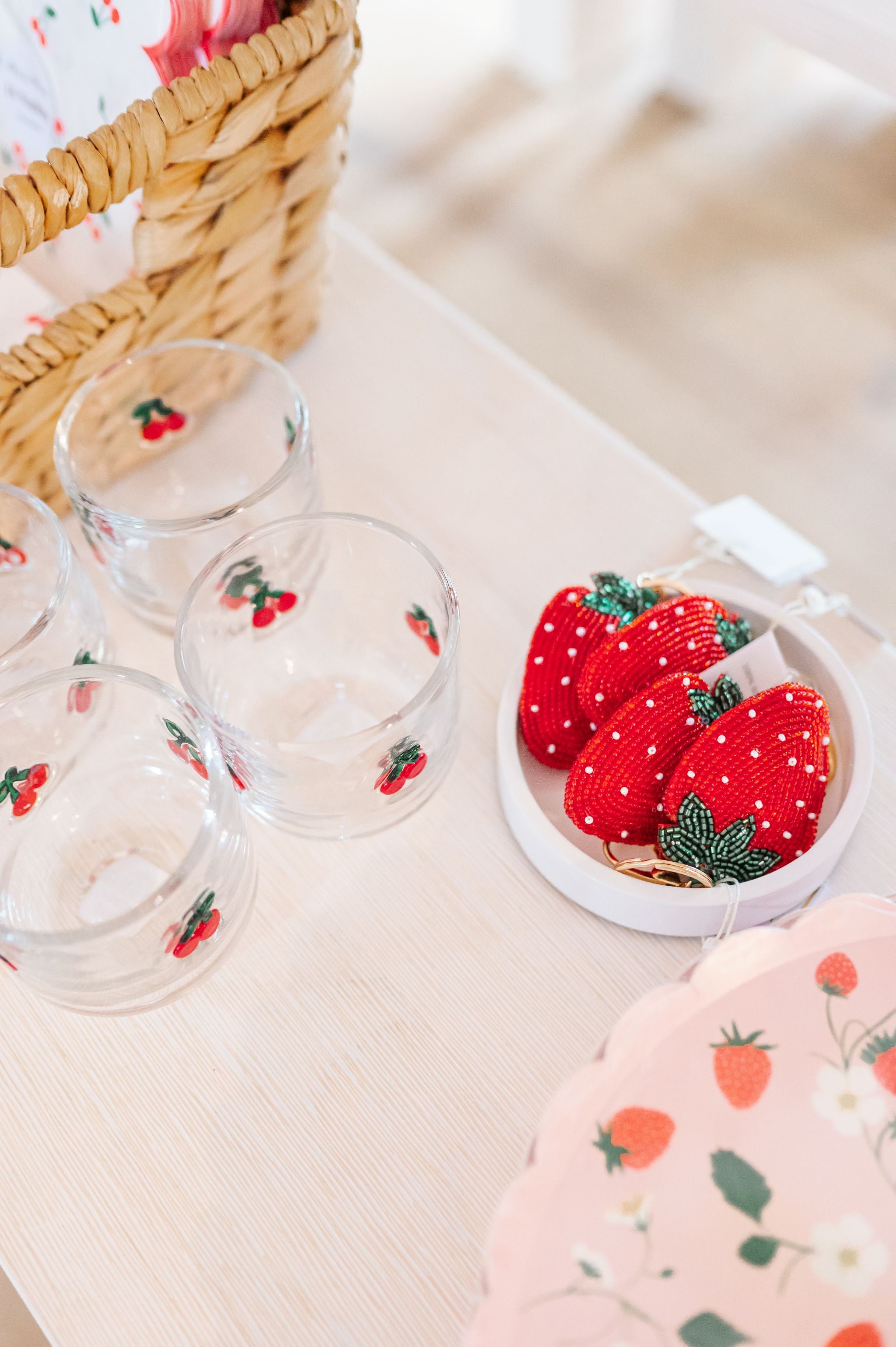 Drinking Glass with Embedded Fruit