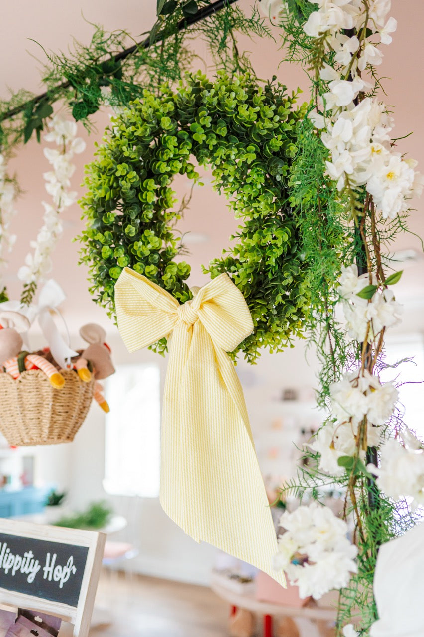Wreath Bow Sash with Embroidery