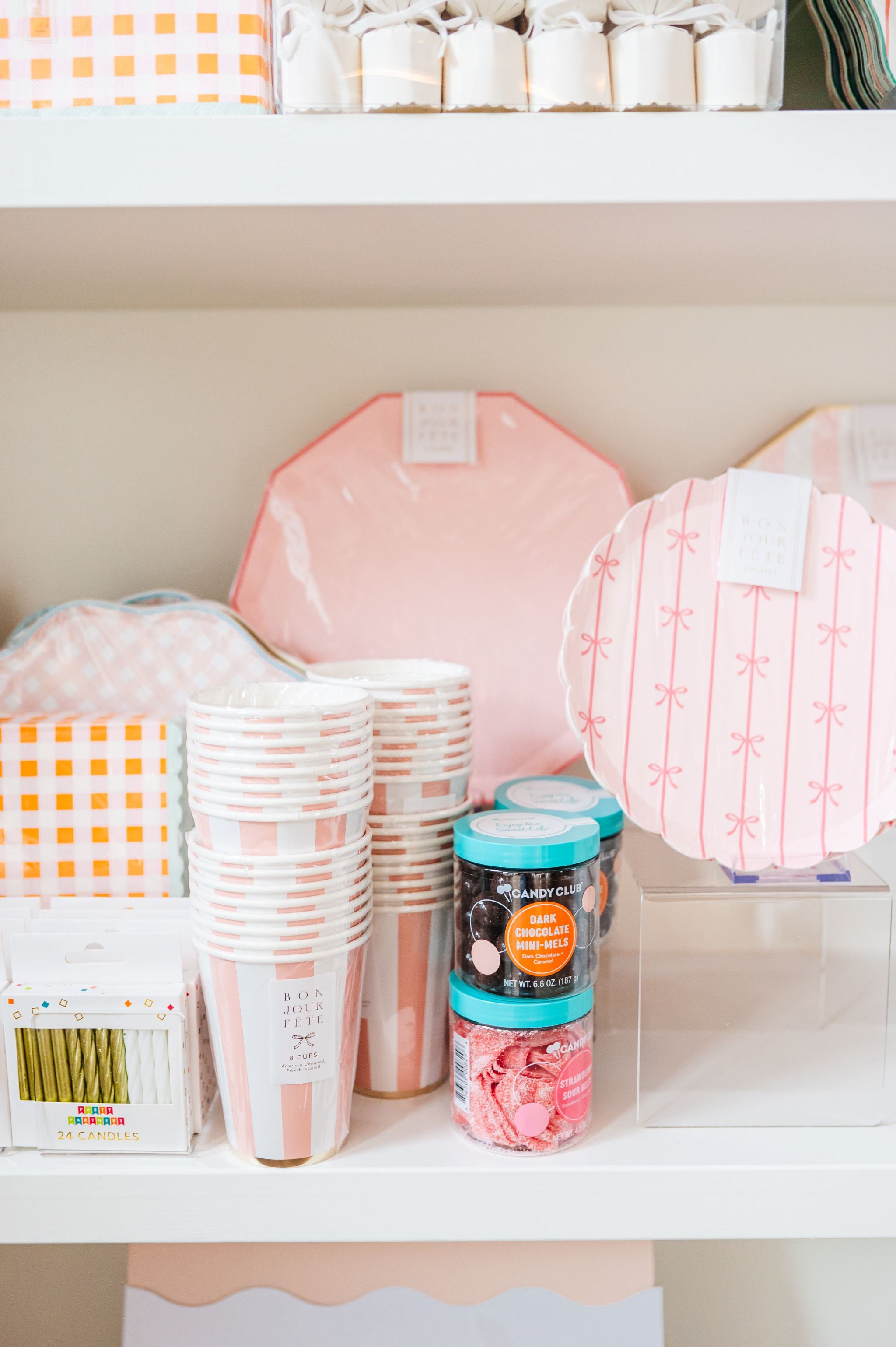 Petal Pink Cabana Stripe Cups