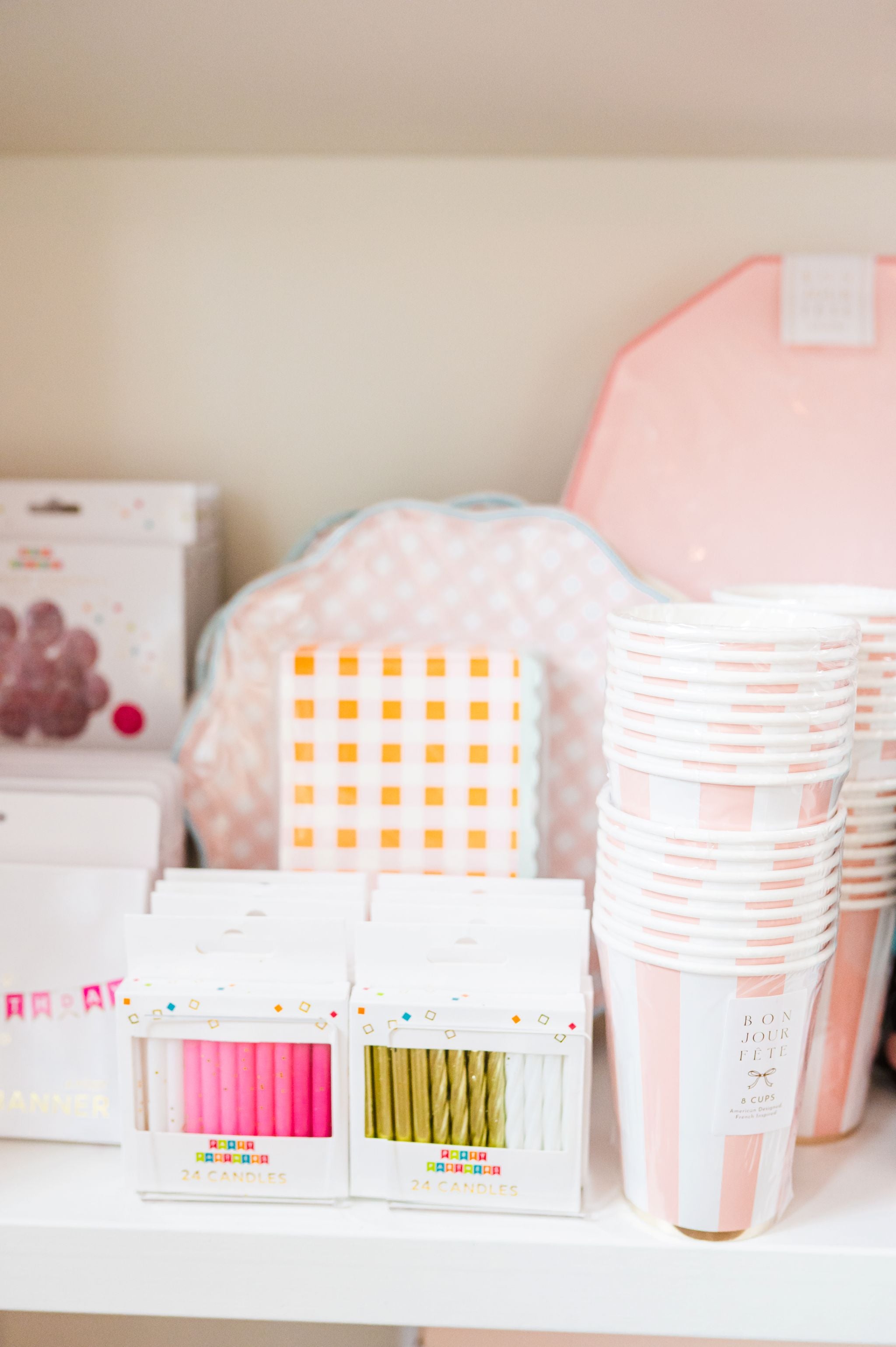Petal Pink Cabana Stripe Cups