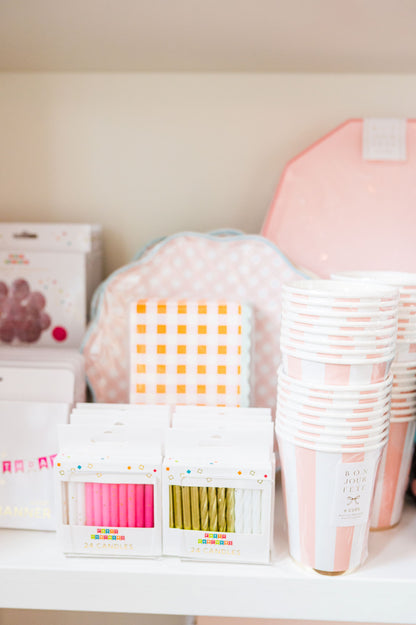 Petal Pink Cabana Stripe Cups