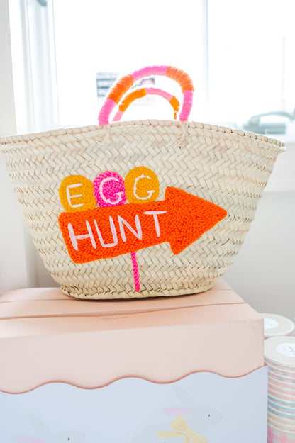 Bunny Basket - Handwoven Easter Basket