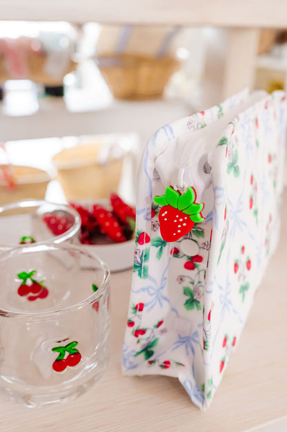 Drinking Glass with Embedded Cherries