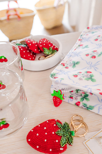 Strawberry Beaded Bag Charm/Key Ring