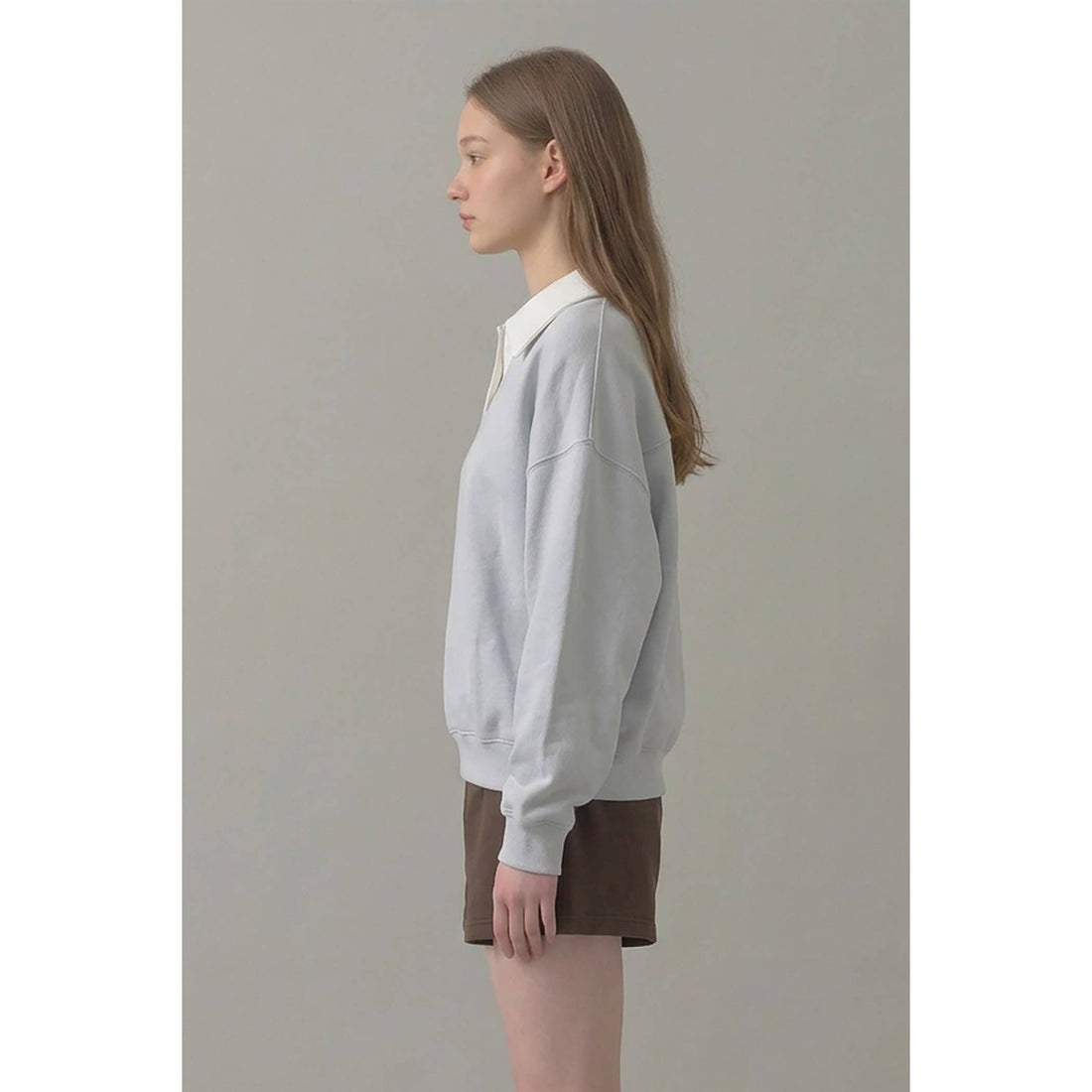 Digital Mist collared cotton sweatshirt side view