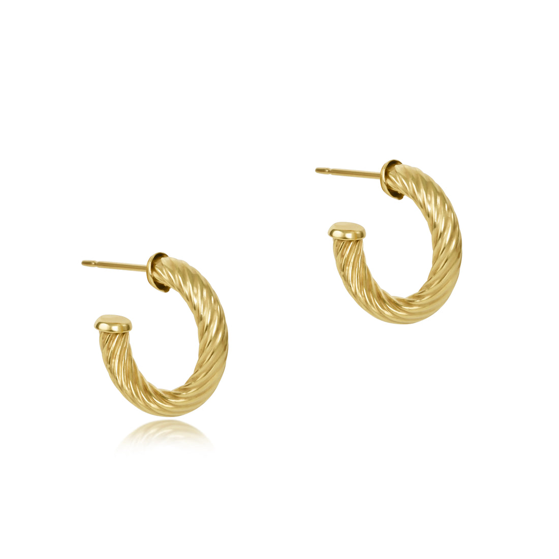 Enewton  Round Gold Post Hoop - Textured Twist