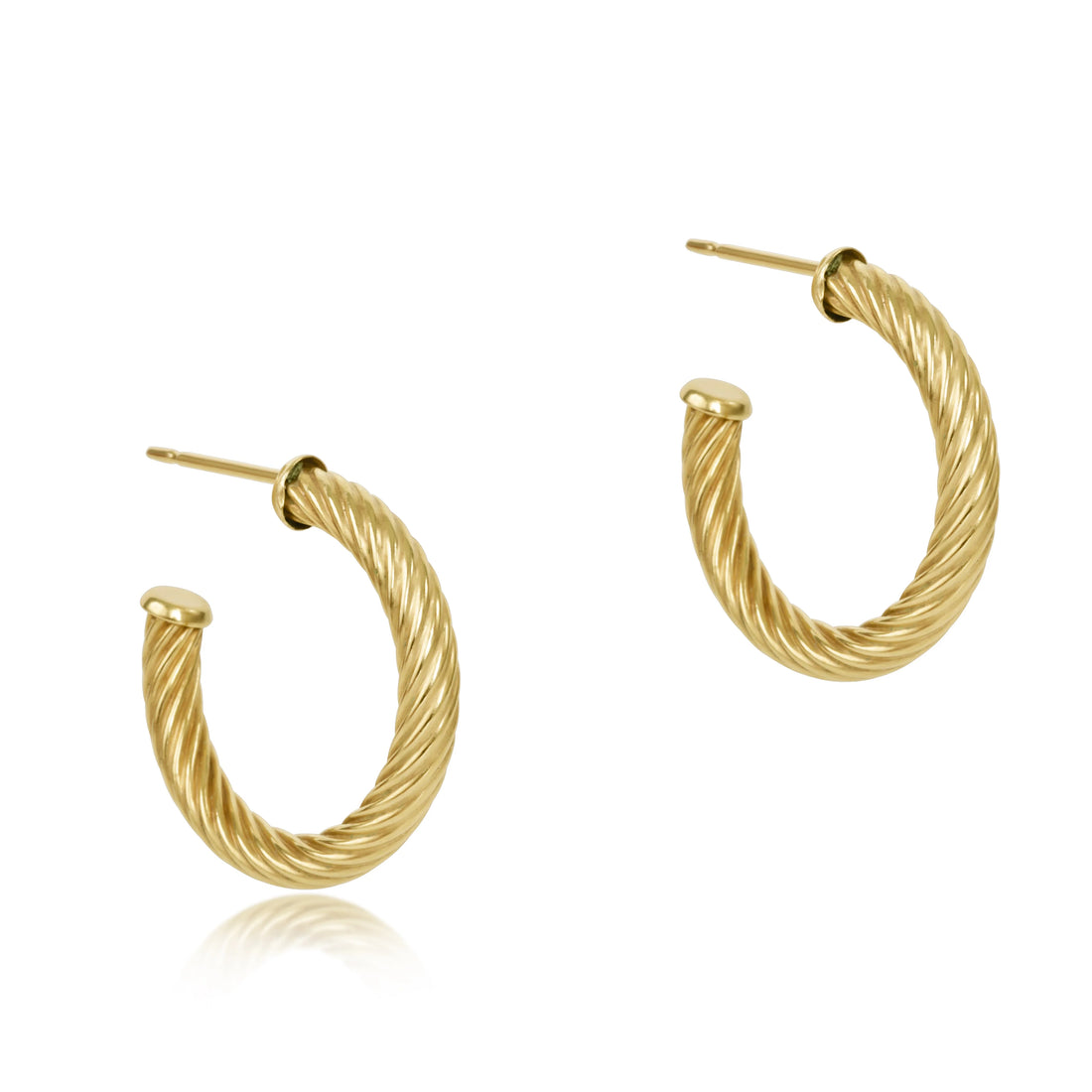 Enewton  Round Gold Post Hoop - Textured Twist