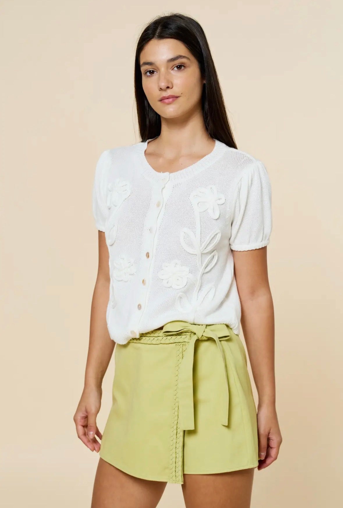 Short Sleeve Button Down Blouse