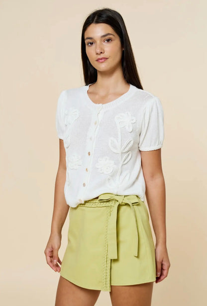 Short Sleeve Button Down Blouse