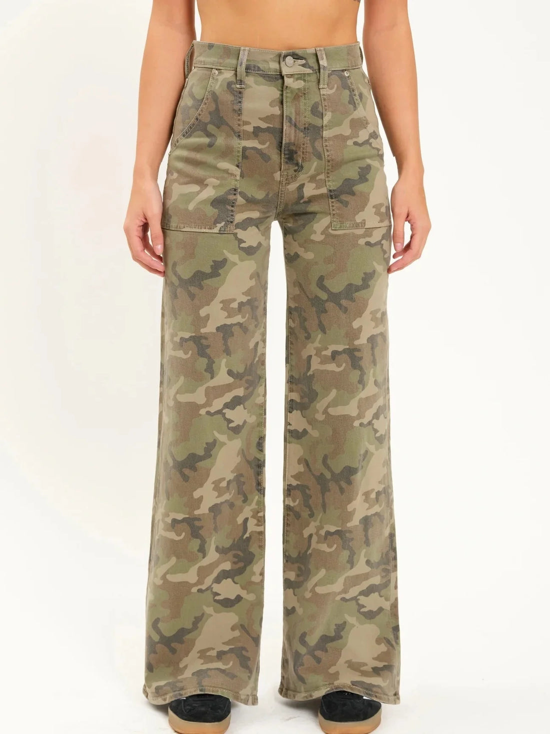 Far Out Patchpocket High Rise Wide Leg Jeans