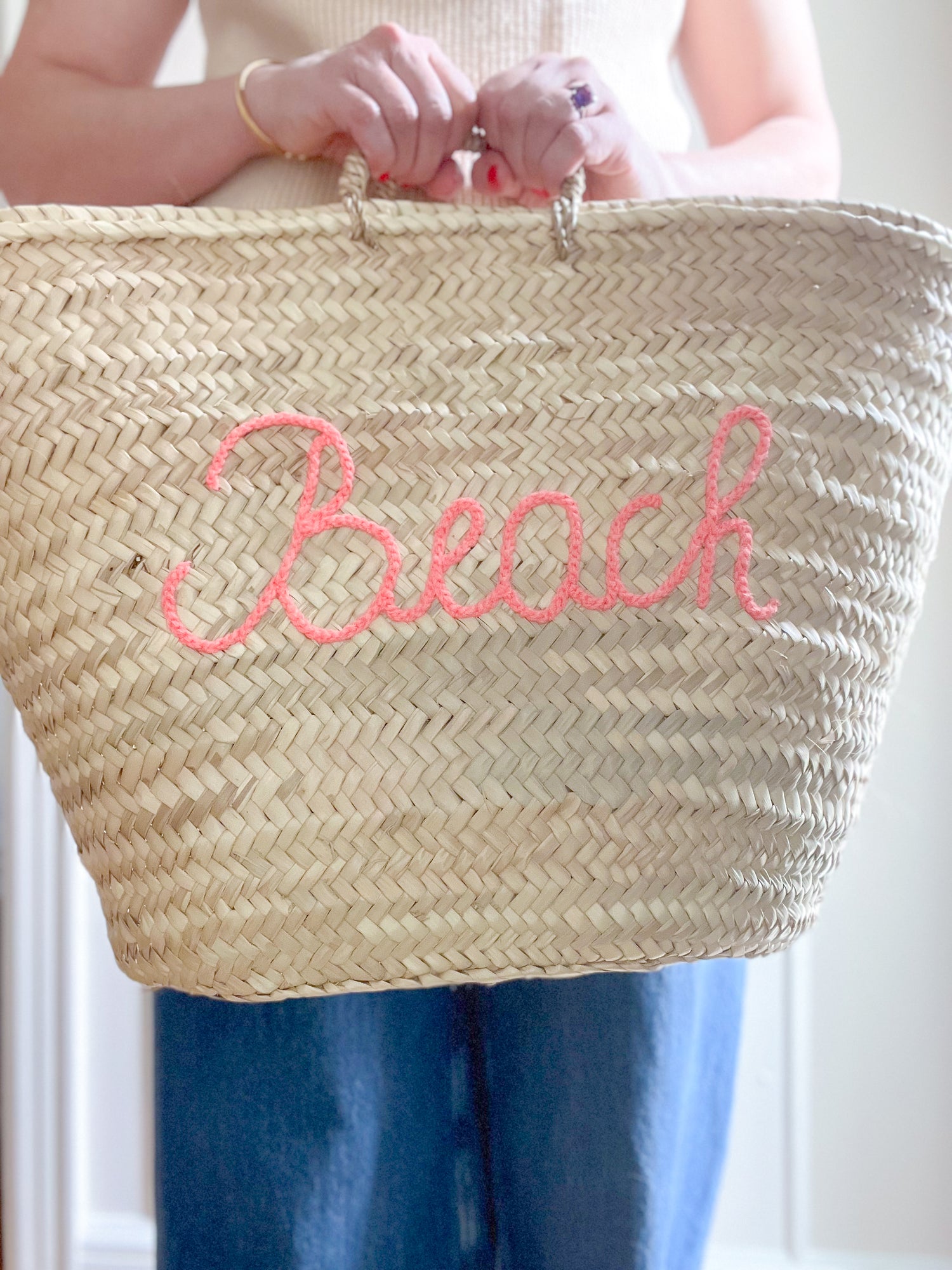 Hand Stitched Moroccan Straw Totes - In Stock, Ready to Ship