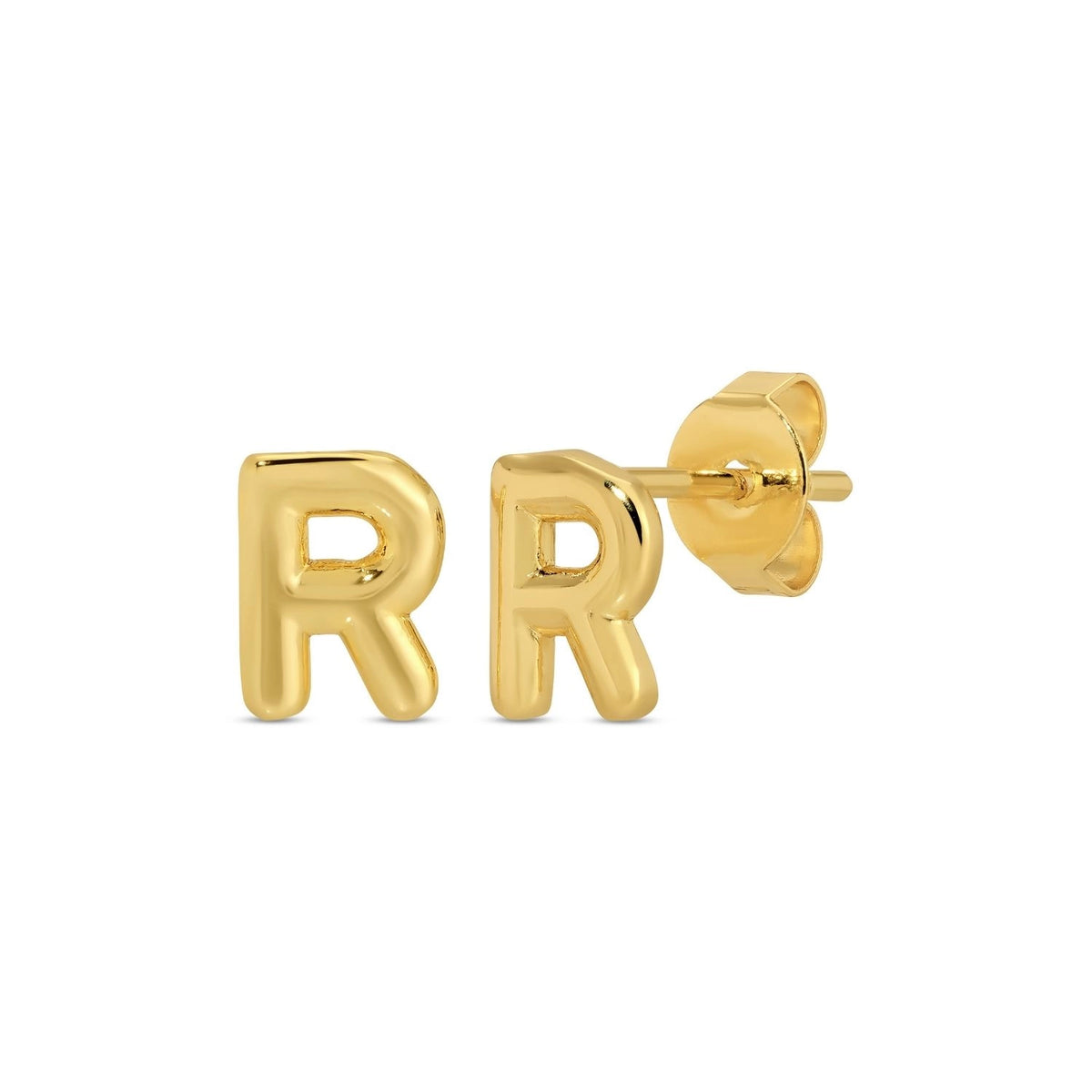 Initial Stud Earrings on Velvet