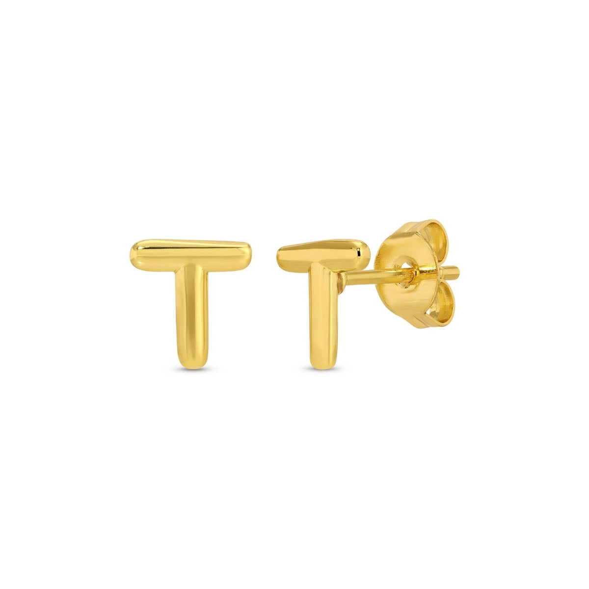 Initial Stud Earrings on Velvet