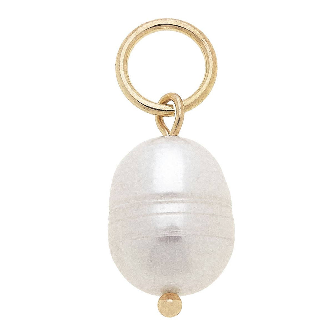 Ivory baroque pearl charm with gold plating