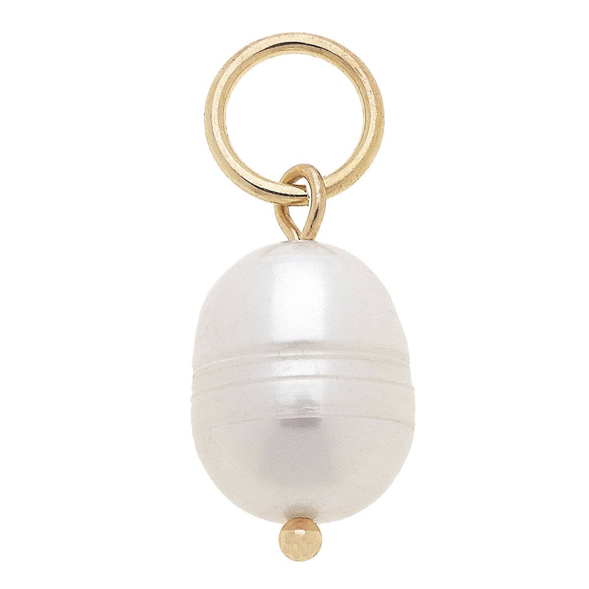 Ivory baroque pearl charm with gold plating