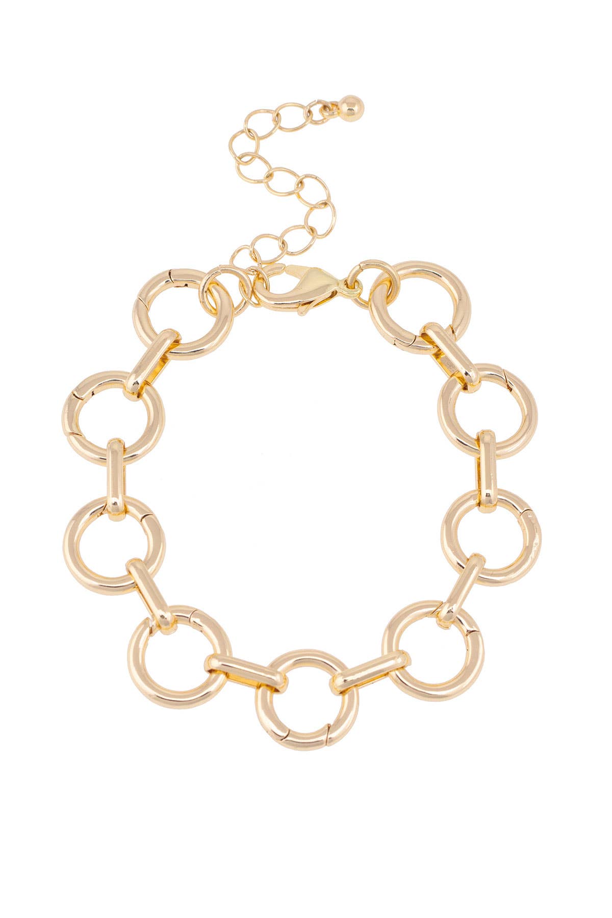 Juliette shiny gold charm collector bracelet base for personalized jewelry