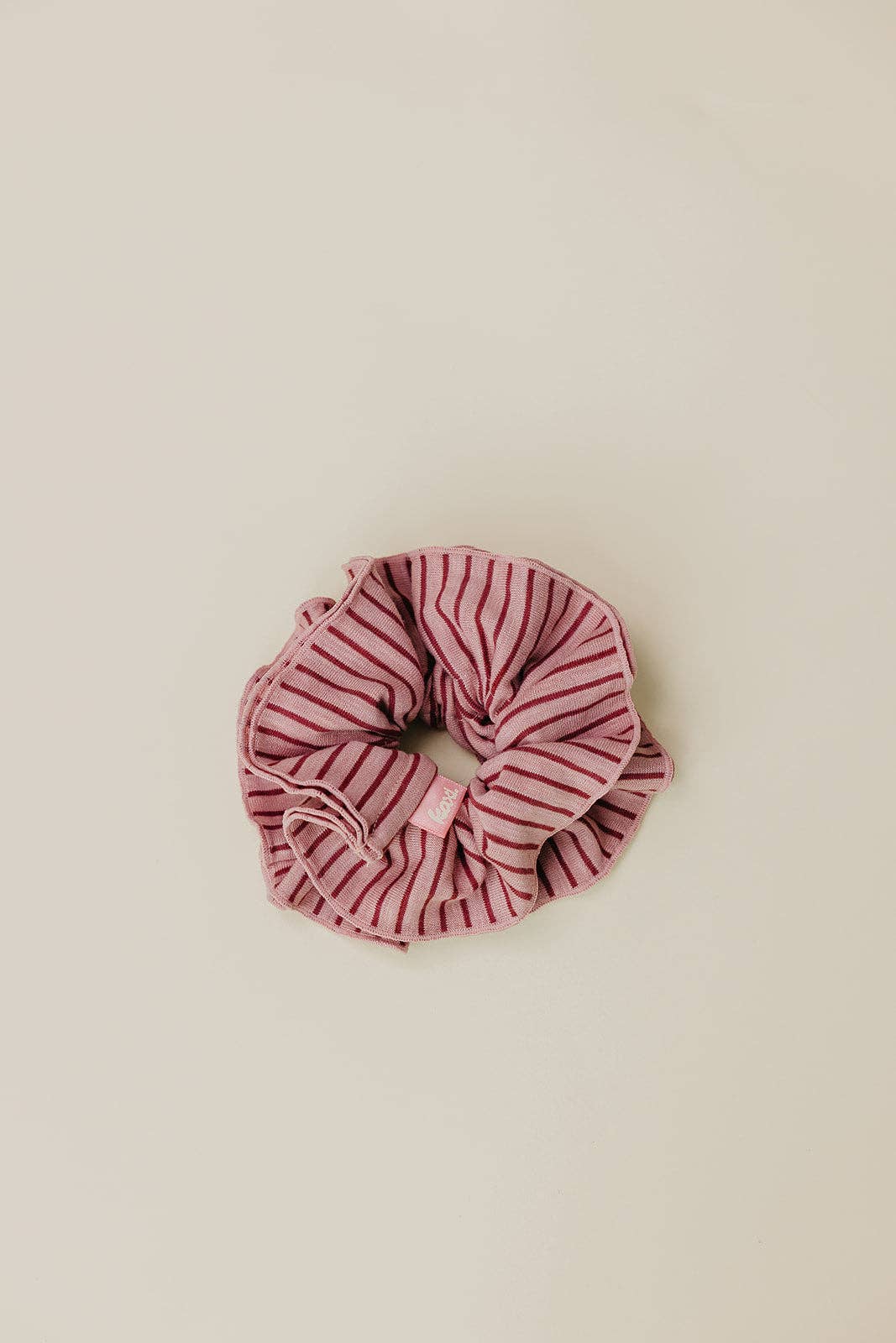 KAXI Pink and Maroon striped corset scrunchie