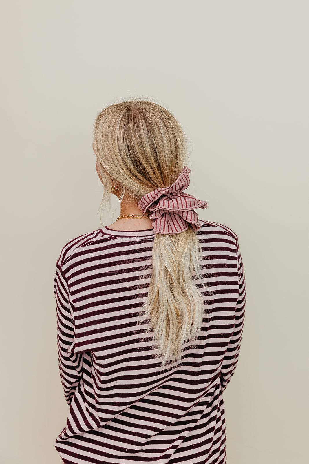 KAXI thick striped corset scrunchie hair accessory