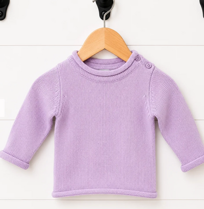 Lavender baby roll neck knit sweater