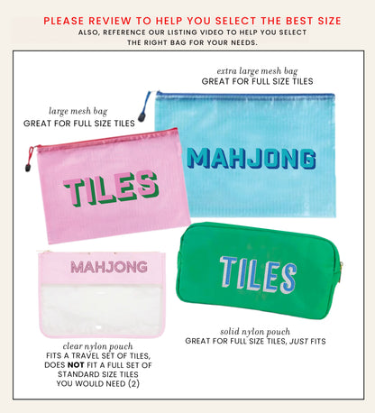 Mahjong Tiles Nylon Pouch