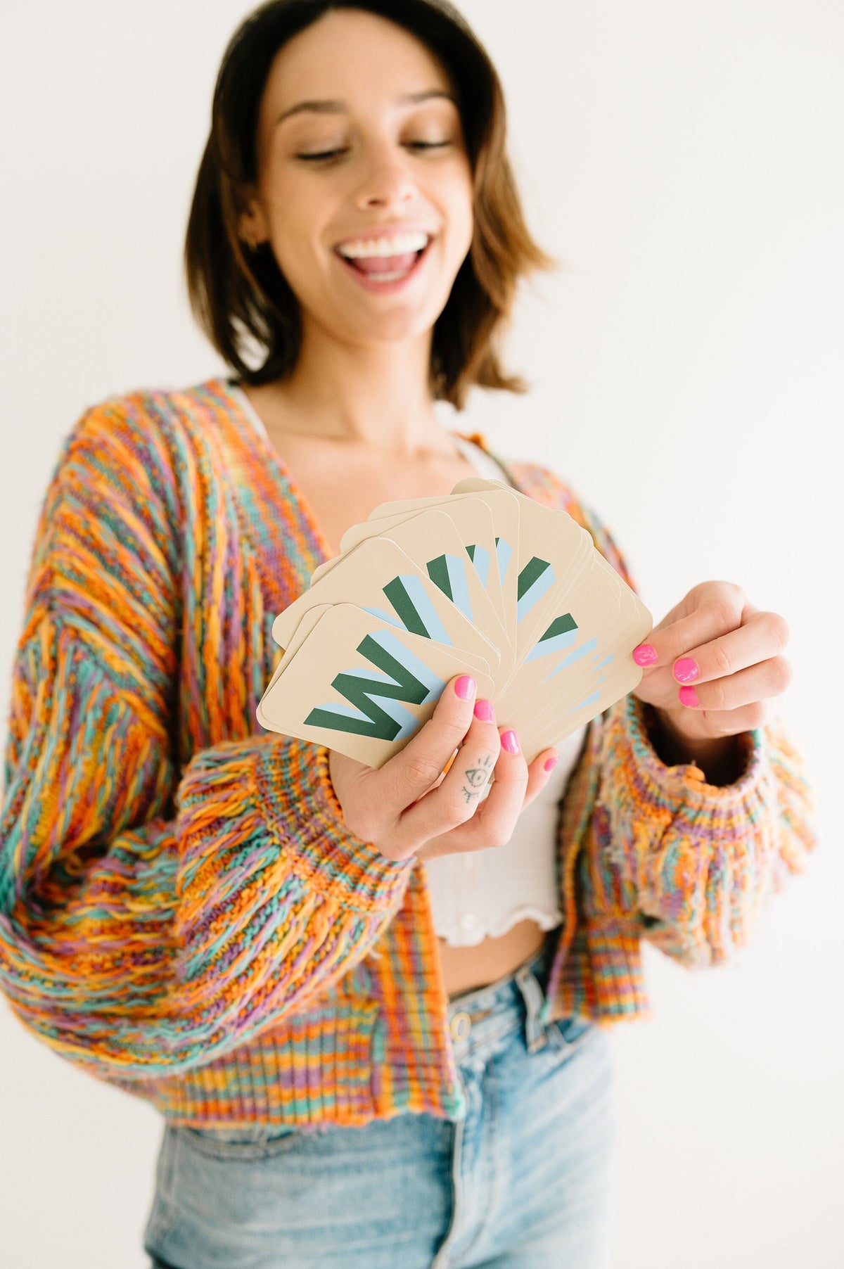 Personalized monogram playing cards with custom lettering