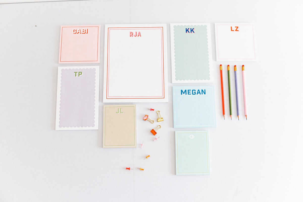 Personalized name notepad with colorful background